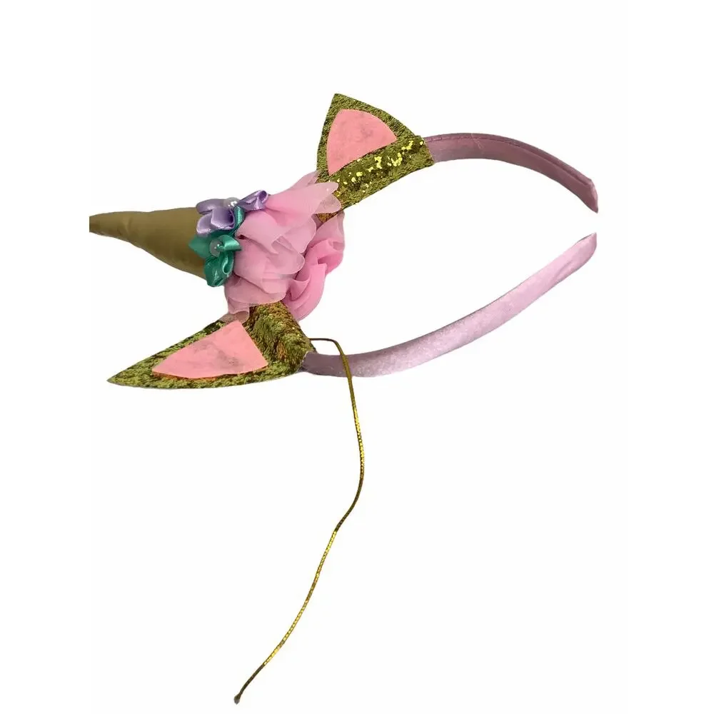 Lot of 3 Pink, Blue & Gold unicorn Headbands